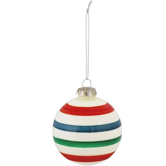 Primitives by Kathy -  Glass Ornament - BoHo Stripes - Picture 1 of 3